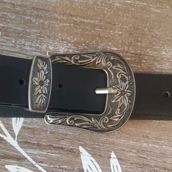 Vintage Western Style Double Buckle Faux Leather Belt Med To XL - Picture 9 of 9